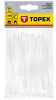 TOPEX KÁBELKÖTEGELŐ, gyorskötöző, 2,5mm x 100mm, fehér, 100db (44E975)