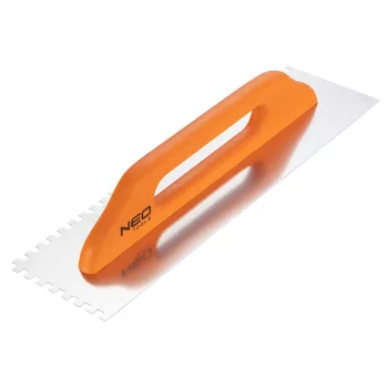   NEO Acél simító, fogazott, rozsdamentes, 480x128mm, 8x8x8mm, fa markolat (50-182)