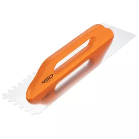   NEO Acél simító, fogazott, rozsdamentes, 480x128mm, 10x10x10mm, fa markolat (50-183)