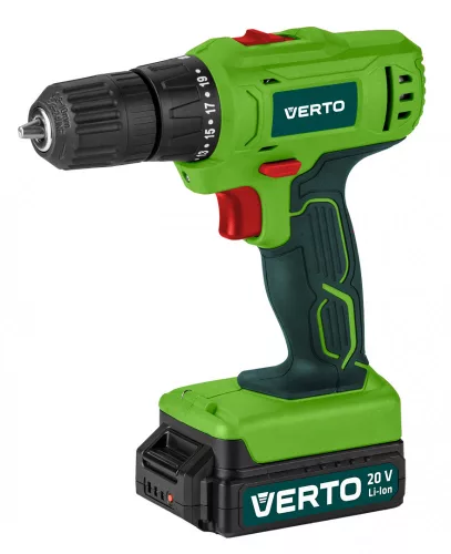 VERTO Akkus fúró, lámpával 2x18V,Li-Ion/1.5 Ah, koffer (50G293)