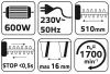 VERTO Sövényvágó 600W, 450mm (52G567)