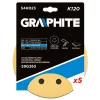 GRAPHITE Tépőzáras csiszolópapír 180mm, K120, 5db, 8 lyukakkal csiszológéphez 59G263 (54H023)