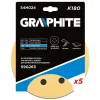 GRAPHITE Tépőzáras csiszolópapír 180mm, K180, 5db, 8 lyukkal, csiszológéphez 59G263 (54H024)