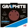 GRAPHITE Tépőzáras csiszolópapír K80, háromszög alakú 12 lyukakkal, 5db csiszolóhoz 59G264 (54H032)