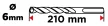 GRAPHITE Betonfúró SDS PLUS 6X210mm, S4 type, 4 élű, vasbetonhoz (54H102)