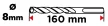 GRAPHITE Betonfúró SDS PLUS 8X160mm, S4 type, 4 élű, vasbetonhoz (54H105)