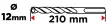 GRAPHITE Betonfúró SDS PLUS 12X210mm, S4 type, 4 élű, vasbetonhoz (54H117)
