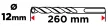 GRAPHITE Betonfúró SDS PLUS 12X260mm, S4 type, 4 élű, vasbetonhoz (54H118)