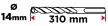 GRAPHITE Betonfúró SDS PLUS 14X310mm, S4 type, 4 élű, vasbetonhoz (54H126)