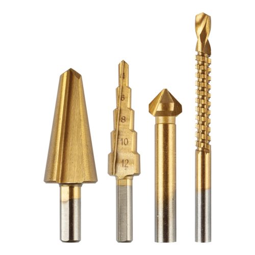 GRAPHITE Speciális fúrókészlet, maró, süllyesztő, lépcsős, kúpos 4db-os, HSS-Titán (54T301)