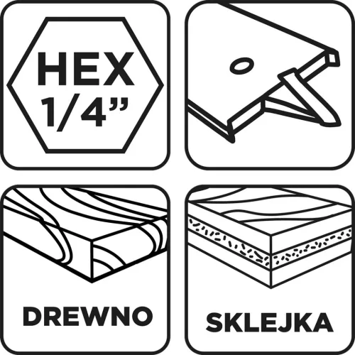 GRAPHITE Lapos marófúró fához, 1/4" hatszög szár, 10x152mm (54T500)
