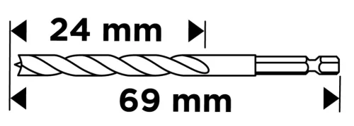 GRAPHITE Fafúró 1/4" hatszög szárral, 2mm (54T576)