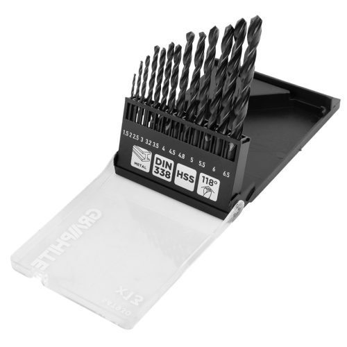 GRAPHITE Csigafúró készlet, HSS, 13db-os, 1,5-6,5mm (54T930)