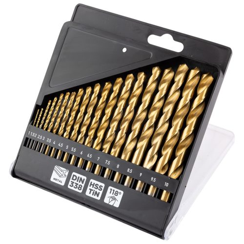 GRAPHITE Csigafúró készlet, HSS-Titán, 19db-os, 1-10mm (54T950)