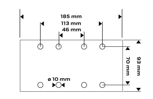 NEO Csiszolópapír tépőzáras 93x185mm, K40, lyukas, 5db (55-736)