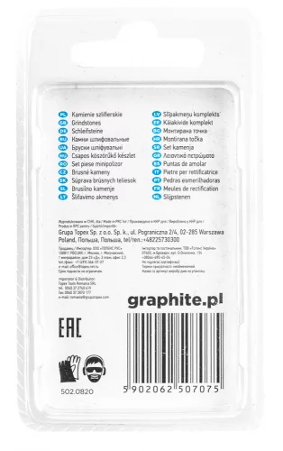 GRAPHITE Csapos csiszolókő 3x8mm, henger, szár 3.2mm, 3 db. (55H050)