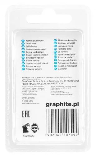 GRAPHITE Csapos csiszolókő 10x12mm, henger szár 3.2mm, 3 db (55H052)