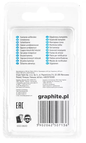 GRAPHITE Csapos csiszolókő 6x10mm, töltény, szár 3.2mm, 3 db (55H056)
