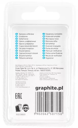 GRAPHITE Csapos csiszolókő 6mm, gömb, szár 3.2mm, 3 db (55H058)