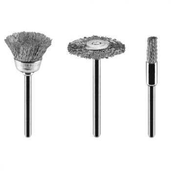   GRAPHITE Csapos kefe, acélsodrony: befejezőkefe, pohárkefe, kerékkefe, készlet 3 db (55H066)