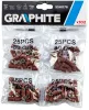 GRAPHITE Csiszolóhüvely 6.3mm, K60, K80, K120, K240, set 100 db + szár 3.2mm, 2 db (55H076)