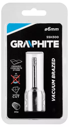 GRAPHITE Körkivágó, gyémántos 6mm x M14 (55H300)