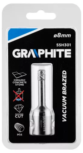 GRAPHITE Körkivágó, gyémántos 8mm x M14 (55H301)