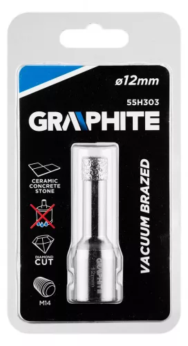 GRAPHITE Körkivágó, gyémántos 12mm x M14 (55H303)