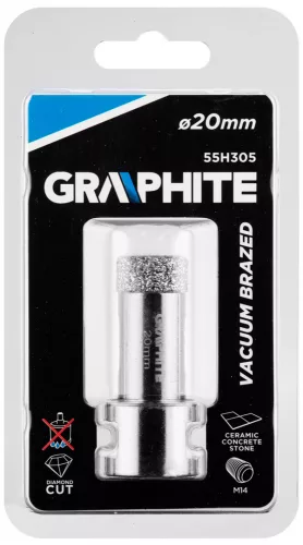 GRAPHITE Körkivágó, gyémántos 20mm x M14 (55H305)