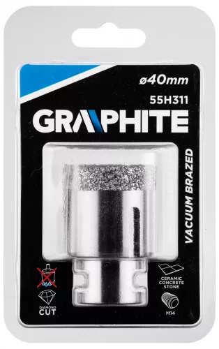 GRAPHITE Körkivágó, gyémántos 40mm x M14 (55H311)