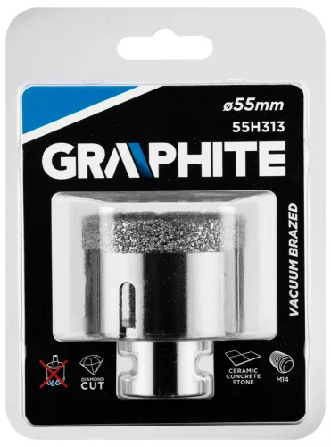 GRAPHITE Körkivágó, gyémántos 55mm x M14 (55H313)