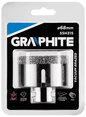 GRAPHITE Körkivágó, gyémántos 68mm x M14 (55H315)