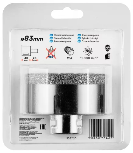 GRAPHITE Körkivágó, gyémántos 83mm x M14 (55H317)