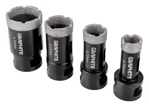 GRAPHITE Körkivágó készlet, gyémántos, M14, 18,22,27,35mm (55H318)
