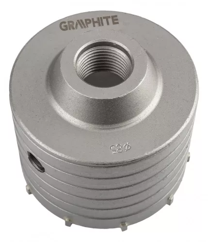 GRAPHITE Koronafúró, körkivágó, 85 mm, SDS PLUS szárral és központfúróval (55H323)