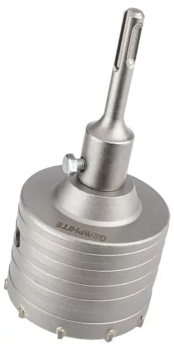 GRAPHITE Koronafúró, körkivágó, 85 mm, SDS PLUS szárral és központfúróval (55H323)