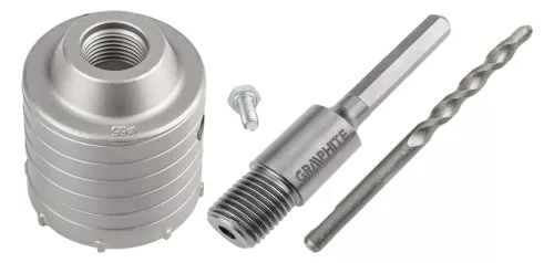 GRAPHITE Koronafúró, körkivágó, 65 mm, hatszög szárral, központfúróval (55H324)