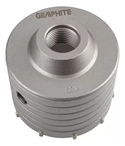 GRAPHITE Koronafúró, körkivágó, 80 mm, hatszög szárral, központfúróval (55H325)