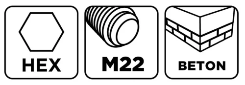 GRAPHITE Koronafúró, körkivágó adapter, hatszög szárral, központfúróval, M22, 200mm (55H330)