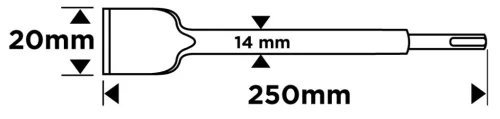 GRAPHITE Laposvéső, SDS PLUS, 20x14x250mm (55T112)