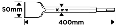 GRAPHITE Laposvéső, SDS PLUS, 50x18x400mm (55T118)