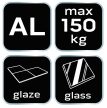 NEO Vákumos táblaemelő, üveghez, csempéhez, lakkozott felületekhez, alumínium, hármas, 150 kg (56-803)