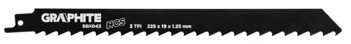 GRAPHITE Orrfűrészlapok, HCS, 225x19x1.25mm, 3TPI, set, 2db. (56H043)