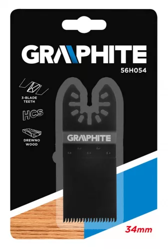 GRAPHITE HCS vágólap fához, 34mm, 3 oldalon élezett fogak (56H054)