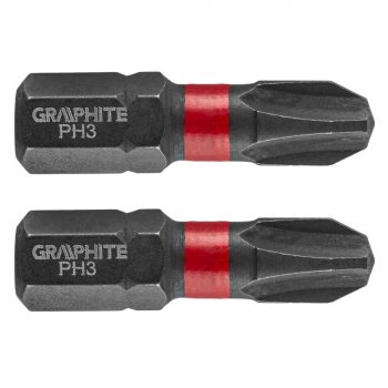   GRAPHITE Torziós ütvecsavarozó bit PH3x25mm, 2db. (56H502)