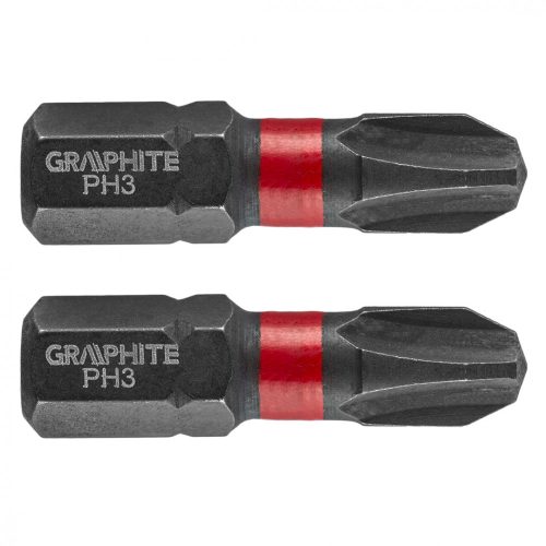 GRAPHITE Torziós ütvecsavarozó bit PH3x25mm, 2db. (56H502)