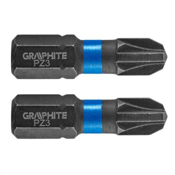   GRAPHITE Torziós ütvecsavarozó bit PZ3x25mm, 2db. (56H505)
