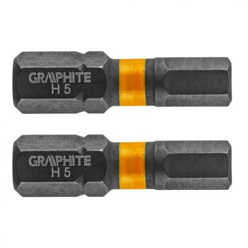   GRAPHITE Torziós ütvecsavarozó bit, hatlapú, 5x25mm, 2db. (56H508)
