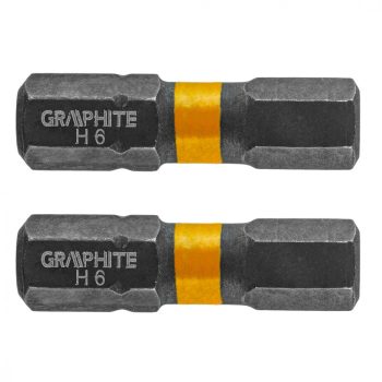   GRAPHITE Torziós ütvecsavarozó bit, hatlapú, 6x25mm, 2db. (56H509)