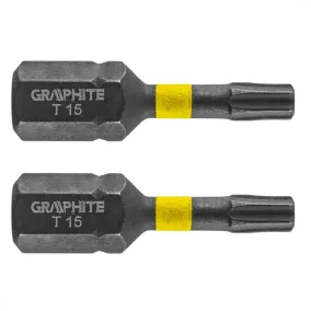   GRAPHITE Torziós ütvecsavarozó bit TX15x25mm, 2db. (56H512)